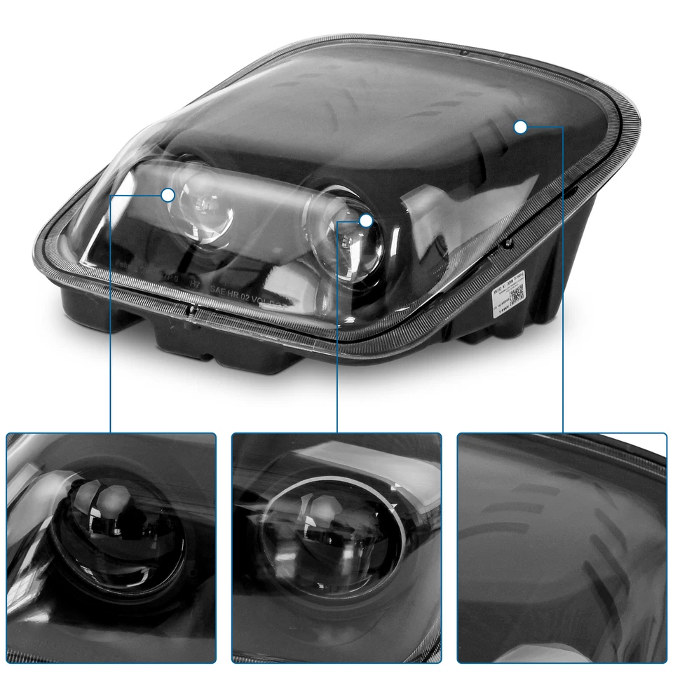 替换投影仪哑光黑色前灯灯适用于1997 - 2004年雪佛兰科尔维特 — 第 4/4 张图片