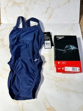 NWT Women s Speedo Learn To Swim Pro LT Superpro Swimsuit Navy Blue Size 26