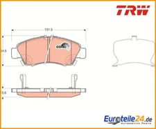 Brake pad set, disc brake Cotec TRW GDB3212 for Honda