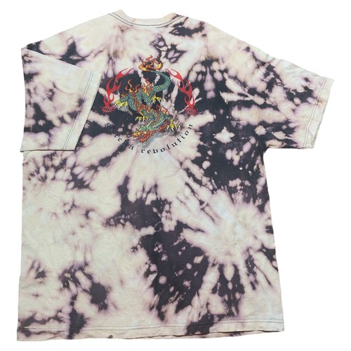 Vtg Gotcha Revolution Dragon T-shirt Acid Wash Tie Dye Men XL Made In USA - 第 1/7 張圖片