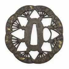 Iron 古董原始1800年以前古董日本刀镡| eBay