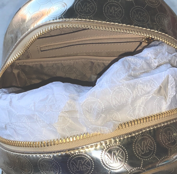 MICHAEL KORS JET SET BACK PACK PALE GOLD NWT MONOGRAM MICHAEL KORS JET SET BACKPACK PALE GOLD NWT 30T5MTTB 12  main image 4