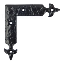 Fleur De Lis Iron Corner Furniture Brace Hand Forged Look Victorian Black 4.25 "