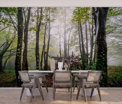 3D Green Forest Landscape Wallpaper Wall Murals Removable Wallpaper 107