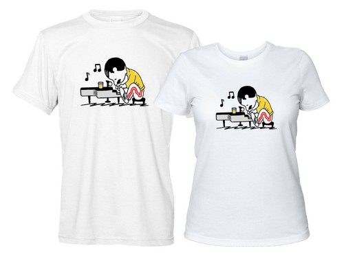 Queenuts Tributo Freddie Mercury Maglietta Rock Band Queen T-Shirt  Pianoforte | eBay