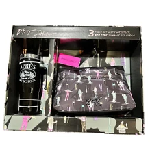 Betsey Johnson 3 pc set with Wristlet BPA Free Tumbler Straw Apres Ski Theme