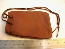 Leather pouch purse real soft leather 6 x 4.25" with long leather drawstring