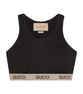 GUCCI ノースリーブトップス ブラック S GUCCI ブラック ノースリーブ トップス S