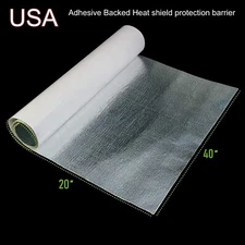 Adhesive Backed Aluminized Fiberglass Heat Shield Barrier Shielding Mat Sleeving