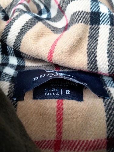 Vintage Burberry Duffle coat Boys 8 Green Nova Check lining Made in Spain EU44 - Picture 8 of 16
