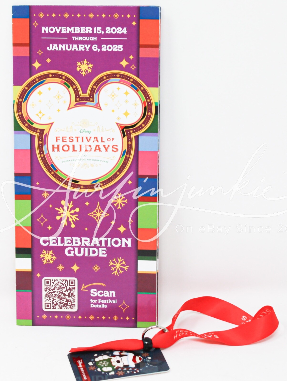 Disney Parks Disneyland DCA Festival of Holidays Gift Card Wristband Wrist New
