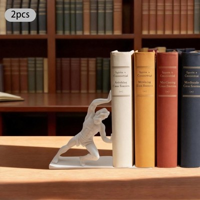 Buchstützen Männer Skulptur Modisch Kunststoff Weiß 2 Stücke Kreativität Design