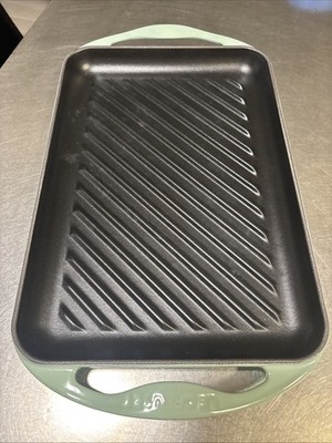 Le Creuset Rectangle Enameled Cast Iron Griddle Grill Pan 33 cm - Teal