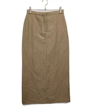 BALLSEY                    Linen wool I-line maxi skirt beige
