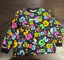 Disney Disneyland Resort 2025 All-Over Print Characters Top Black/Multicolor