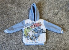 Marvel Comics Superheros Kids Sherpa Lined Zip Up Hoodie Size 5 Warm Soft
