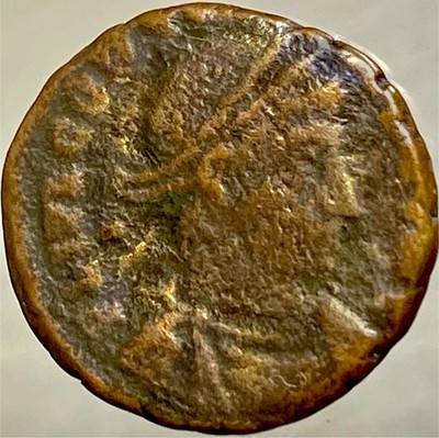 Genuine Ancient Roman Coin 336-337AD Emperor Constantius II 2 Soldiers Standing