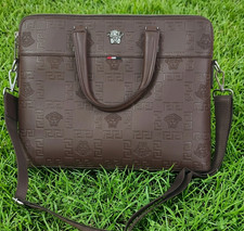 Valigetta in pelle colore marrone lusso Versace borsa da lavoro direzionale per laptop business