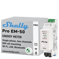 Shelly Pro EM 50A,WiFi/LAN Energy Meter, Contactor Ctrl, DIN-Rail, Bluetooth.