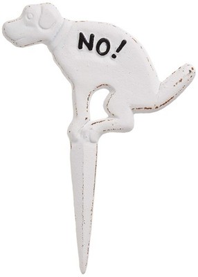 Esschert Design USA HB14 No Pooping Yard Sign, White,Plaques & Signs