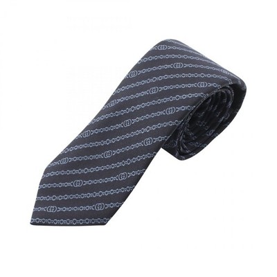 GUCCI Interlocking G Chain Tie 145cm Silk Navy Herren Gebraucht