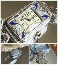 1930 s Ladies Art Deco Enamel  Laco Watch~ Ma...