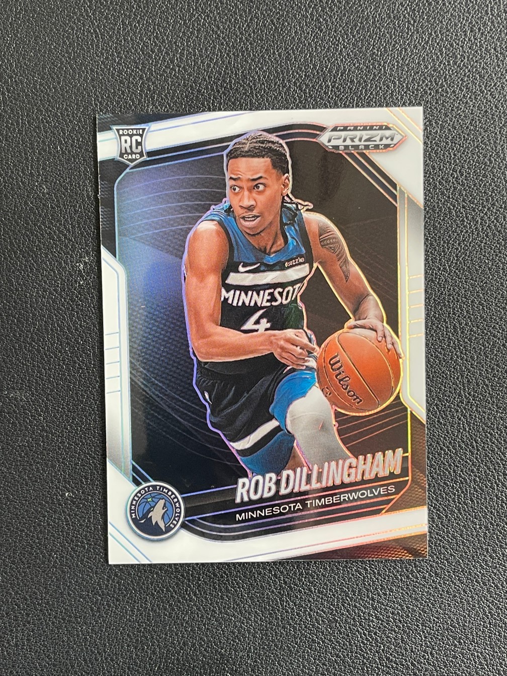 Rob Dillingham 2024-25 Panini Prizm Black RC White /175 #39