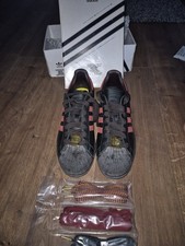 IAN BROWN Adidas Superstar Music Original Leather Trainers Size 10