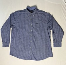 Chaps Easy Care Oxford Dress Shirt Men’s Size 2XB Plaid Long Sleeve Button Up