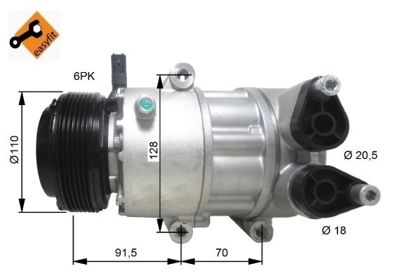 NRF 32812 Kompressor Klimaanlage FüR Ford,Volvo 12V VS16 PAG 46-image