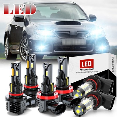 For 2008-2011 Subaru Impreza- 6X 6000K Combo LED Headlight + Fog Light Bulbs Kit
