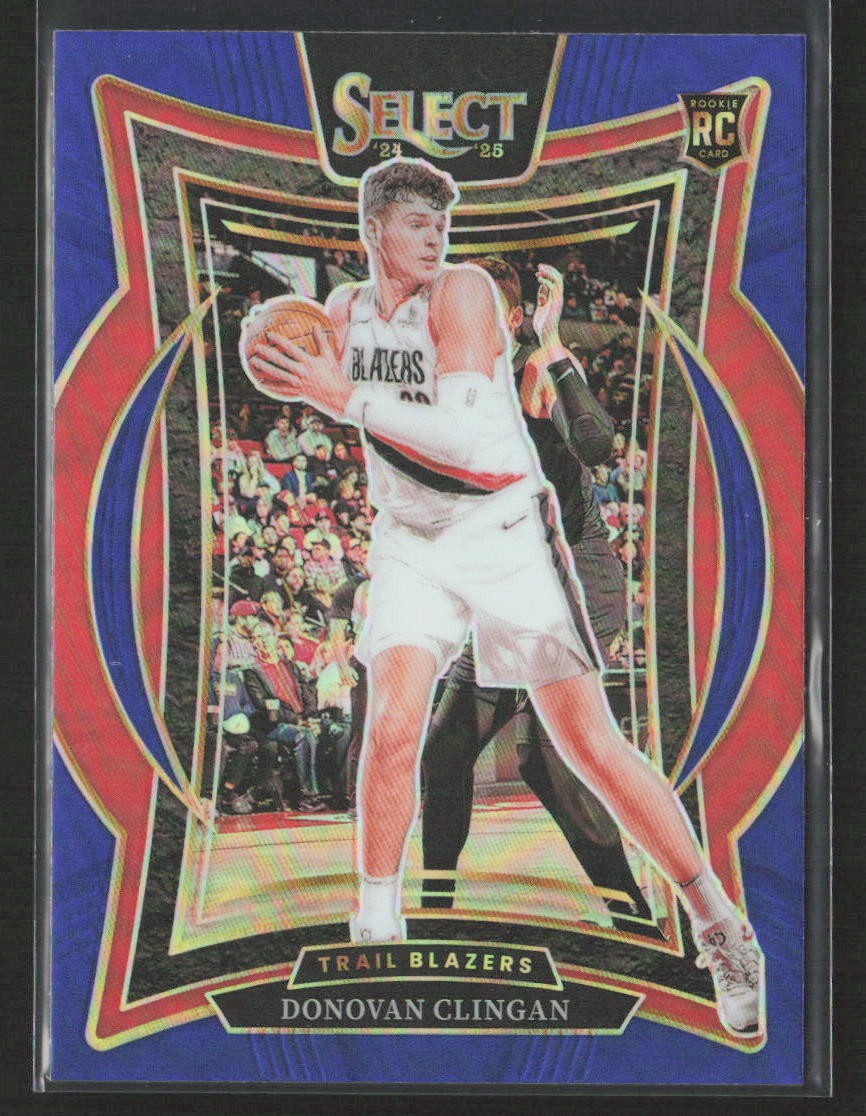Donovan Clingan 2024-25 Panini Select #69 Blue Prizm Portland Trail Blazers