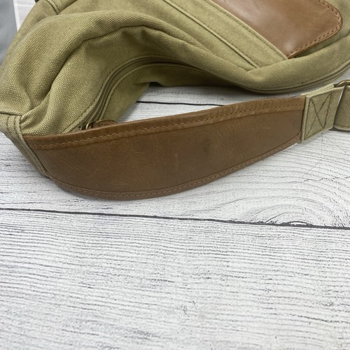 LL Bean Sling Bag Ameribag Healthy Pack Khaki Canvas Vintage Adjustable Strap - Picture 6 of 12