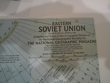 Vintage March 1967 Eastern Soviet Union Map USSR National Geographic Map