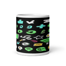 Minimalist Sticker Motifs Ceramic Coffee Mug - Tea Cup - Drink Cup