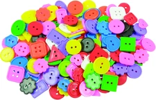 Bright Buttons, Assorted Sizes, Shapes and Color, 1/2-Pound
