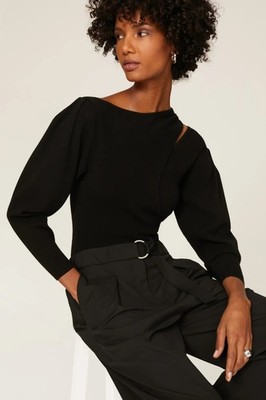 ALC Addison Black Cutout Sweater Long Sleeve Knit Top XS 0 New Viscose Blend
