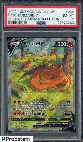 2022 Pokemon SWSH BSP #260 FA Charizard V Ultra Premium Collection PSA 8 NM-MT