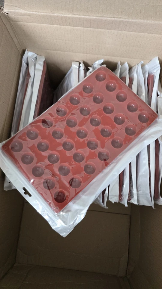 51 (17x3) Silicone Moulds Wax Chocolate Jelly Ice Mold Mini 35 half balls - Image 2 of 4