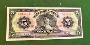 1961 5 pesos Gypsy American Banknote 2 LETTER AU