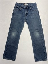 Levis 514 Jeans Boys Slim Straight Blue Denim 16 Reg 28 x 26 Md wash Distressed