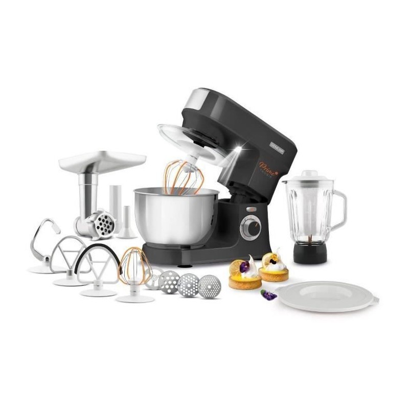 Robot pâtissier Sencor STM 3761BK au design compact noir mat avec moteur silencieux