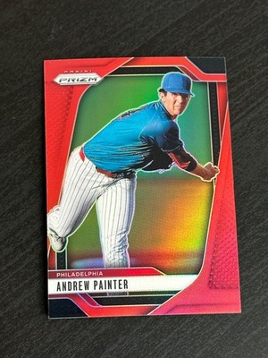 2025 Panini Prizm Andrew Painter #d /299 Red Phillies Baseball Card #153