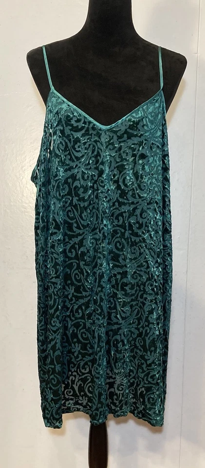 Vtg Lane Bryant Intimates Mini Velvet Burnout Slip Dress Nightie Plus 26 28 NWT - Image 2 of 4