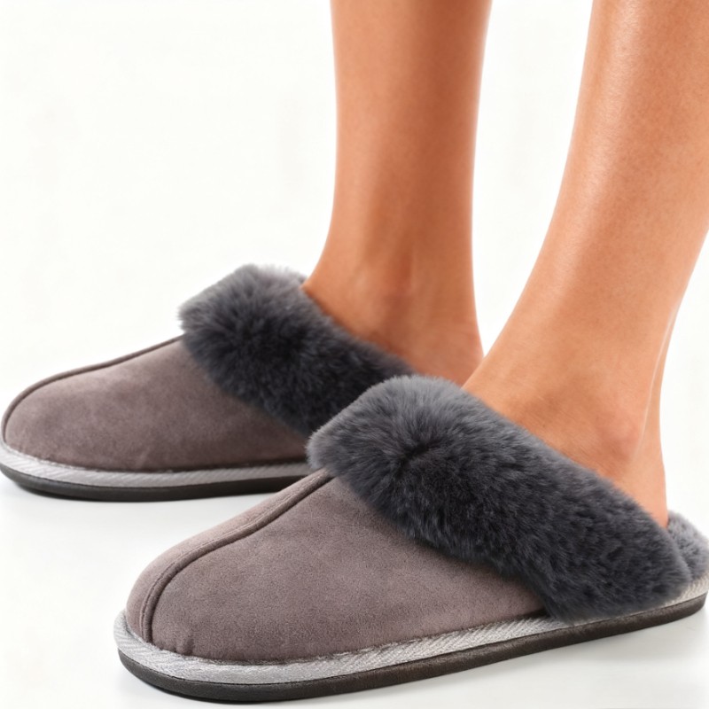 Men‘s Slippers Soft Plush Winter Warm House Shoes Fluffy foam US New-image