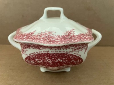 Vintage NOBLE EXCELLENCE Twas the Night before Christmas Handled Sugar Bowl Lid