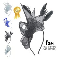 Feather Headband Fascinator Alice band Wedding Ladies Day Race Royal Ascot Party
