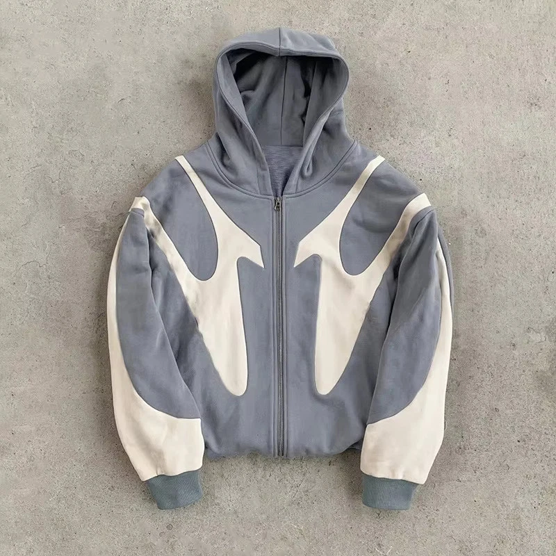 Abstract Zip Up Hoodie Y2K Streetwear Full Zip Jacket Mens Black Blue Gray S-2XL
Opens in a new wind