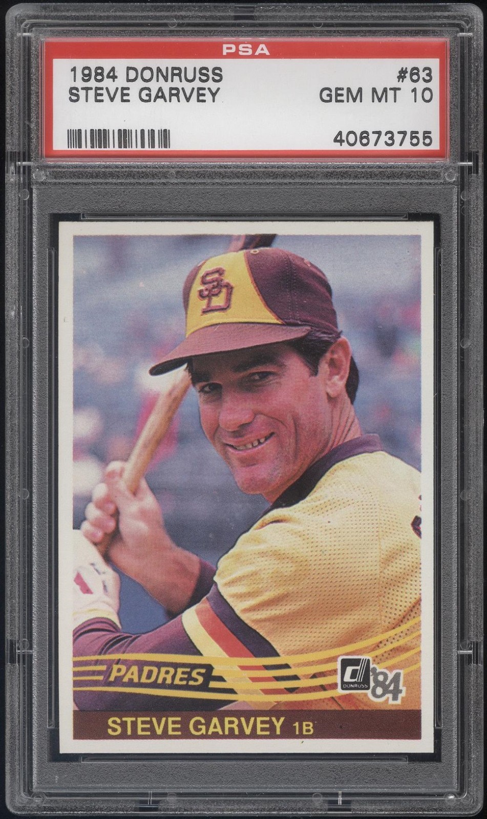 1984 Donruss #63 Steve Garvey PSA 10