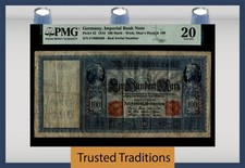 TT PK 42 1910 GERMANY IMPERIAL BANK NOTE 100 MARK PMG 20 VERY FINE